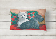 Load image into Gallery viewer, Westie and Scottie Great Scots Canvas Fabric Decorative Pillow PPP3277PW1216