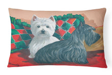 Load image into Gallery viewer, Westie and Scottie Great Scots Canvas Fabric Decorative Pillow PPP3277PW1216