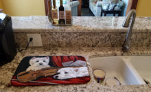 Load image into Gallery viewer, Westie Fiddlers Dish Drying Mat – Absorbent, Artistic Kitchen Essentials PPP3279DDM