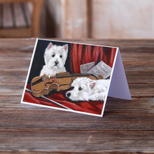 Load image into Gallery viewer, Westie Fiddlers Greeting Cards -  Blank Note Cards – 8-Pack of Artist-Designed Cards with Envelopes