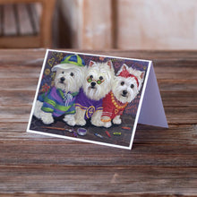 Load image into Gallery viewer, Westie Free Spirits Greeting Cards -  Blank Note Cards – 8-Pack of Artist-Designed Cards with Envelopes