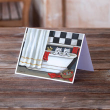 Load image into Gallery viewer, Westie Pour Le Bain Bathtime Greeting Cards -  Blank Note Cards – 8-Pack of Artist-Designed Cards with Envelopes