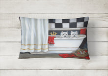 Load image into Gallery viewer, Westie Pour Le Bain Bathtime Canvas Fabric Decorative Pillow PPP3281PW1216
