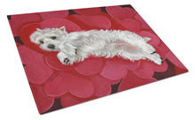 Load image into Gallery viewer, Westie Queen of Hearts Glass Cutting Boards – Durable, Decorative Kitchen Art Large PPP3283LCB