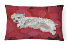 Load image into Gallery viewer, Westie Queen of Hearts Canvas Fabric Decorative Pillow PPP3283PW1216
