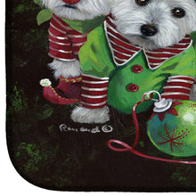 Load image into Gallery viewer, Westie Christmas Santa's Assistants Dish Drying Mat – Absorbent, Artistic Kitchen Essentials PPP3285DDM