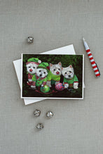 Load image into Gallery viewer, Westie Christmas Santa's Assistants Greeting Cards -  Blank Note Cards – 8-Pack of Artist-Designed Cards with Envelopes