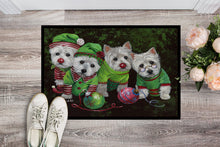 Load image into Gallery viewer, Westie Christmas Santa's Assistants Doormat - 18x27 Decorative Floor Mat – Indoor/Outdoor Rug with Artistic Flair PPP3285MAT