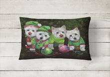 Load image into Gallery viewer, Westie Christmas Santa's Assistants Canvas Fabric Decorative Pillow PPP3285PW1216