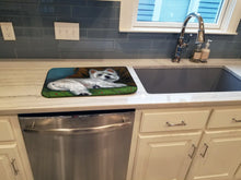 Load image into Gallery viewer, Westie Wake Up Dish Drying Mat – Absorbent, Artistic Kitchen Essentials PPP3287DDM
