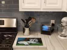 Load image into Gallery viewer, Westie Wake Up Glass Cutting Boards – Durable, Decorative Kitchen Art Large PPP3287LCB