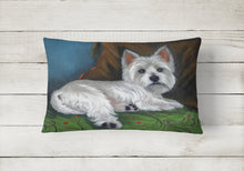 Load image into Gallery viewer, Westie Wake Up Canvas Fabric Decorative Pillow PPP3287PW1216