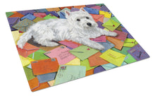 Load image into Gallery viewer, Westie Zoe's Mail Glass Cutting Boards – Durable, Decorative Kitchen Art Large PPP3289LCB