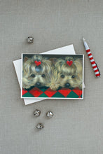 Load image into Gallery viewer, Yorkshire Terrier Yorkie 2 Hearts Greeting Cards -  Blank Note Cards – 8-Pack of Artist-Designed Cards with Envelopes
