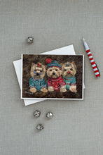 Load image into Gallery viewer, Yorkshire Terrier Yorkie Christmas Elves Greeting Cards -  Blank Note Cards – 8-Pack of Artist-Designed Cards with Envelopes