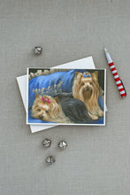 Load image into Gallery viewer, Yorkshire Terrier Yorkie Satin and Lace Greeting Cards -  Blank Note Cards – 8-Pack of Artist-Designed Cards with Envelopes
