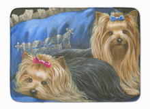 Load image into Gallery viewer, Yorkshire Terrier Yorkie Satin and Lace Machine Washable Memory Foam Mat PPP3293RUG