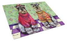 Load image into Gallery viewer, Schnauzer Love and Peace Glass Cutting Boards – Durable, Decorative Kitchen Art Large PPP3333LCB