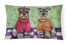 Load image into Gallery viewer, Schnauzer Love and Peace Canvas Fabric Decorative Pillow PPP3333PW1216