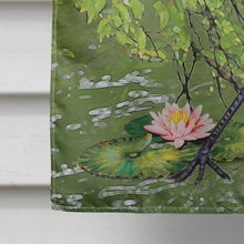 Load image into Gallery viewer, Snowy Egret Under Plum Tree Flag Canvas House Size PRS4002CHF