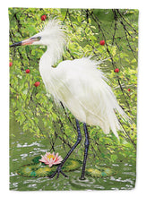 Load image into Gallery viewer, Snowy Egret Under Plum Tree Flag Canvas House Size PRS4002CHF