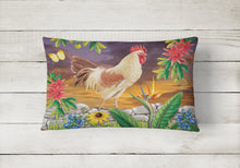 Load image into Gallery viewer, White Rooster Canvas Fabric Decorative Pillow PRS4025PW1216