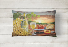 Load image into Gallery viewer, Chablis, Peach, Wine and Cheese Canvas Fabric Decorative Pillow PRS4028PW1216