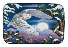 Load image into Gallery viewer, Snowy Owl Dish Drying Mat – Absorbent, Artistic Kitchen Essentials PRS4030DDM