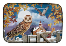 Load image into Gallery viewer, Short-Eared Owl In The Churchyard Dish Drying Mat – Absorbent, Artistic Kitchen Essentials PRS4032DDM