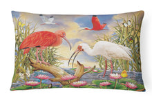 Load image into Gallery viewer, Scarlet And White Ibis Canvas Fabric Decorative Pillow PRS4033PW1216