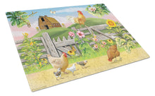 Load image into Gallery viewer, Rooster On Fence Glass Cutting Boards – Durable, Decorative Kitchen Art Large PRS4037LCB