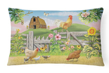 Load image into Gallery viewer, Rooster On Fence Canvas Fabric Decorative Pillow PRS4037PW1216