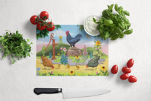 Load image into Gallery viewer, Rooster And Water Pump Glass Cutting Boards – Durable, Decorative Kitchen Art Large PRS4039LCB