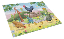 Load image into Gallery viewer, Rooster And Water Pump Glass Cutting Boards – Durable, Decorative Kitchen Art Large PRS4039LCB