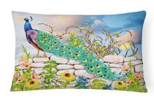 Load image into Gallery viewer, Proud Peacock Canvas Fabric Decorative Pillow PRS4040PW1216