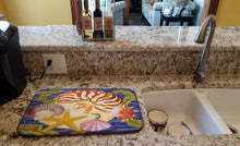 Load image into Gallery viewer, Nautilus And Gulf And Sundial Dish Drying Mat – Absorbent, Artistic Kitchen Essentials PRS4044DDM