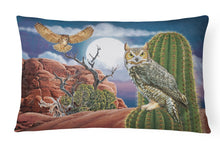 Load image into Gallery viewer, Great Horned Owl In The Desert Canvas Fabric Decorative Pillow PRS4052PW1216