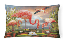 Load image into Gallery viewer, Flamingos Canvas Fabric Decorative Pillow PRS4054PW1216
