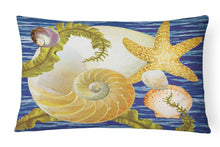 Load image into Gallery viewer, Cut Nautilus And Starfish Canvas Fabric Decorative Pillow PRS4056PW1216