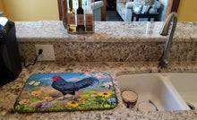 Load image into Gallery viewer, Black Rooster Dish Drying Mat – Absorbent, Artistic Kitchen Essentials PRS4060DDM