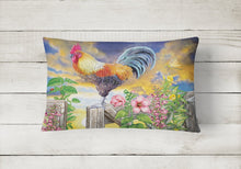 Load image into Gallery viewer, Rooster Barnyard Morning Canvas Fabric Decorative Pillow PRS4063PW1216