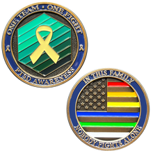 Load image into Gallery viewer, EL11-004 PTSD Awareness Challenge Coin Police Fire 911 Dispatcher EMT Military Border Patrol