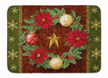 Load image into Gallery viewer, Holly Wreath with Christmas Ornaments Machine Washable Memory Foam Mat PTW2007RUG