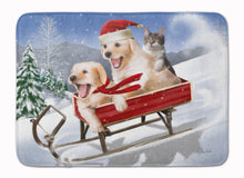 Load image into Gallery viewer, Dogs and Kitten in Sled Need for Speed Machine Washable Memory Foam Mat PTW2015RUG