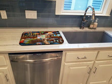 Load image into Gallery viewer, Trouble in The Quilt Room Dish Drying Mat – Absorbent, Artistic Kitchen Essentials PTW2063DDM