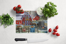 Load image into Gallery viewer, Christmas Holiday Quilt Shop Barn Glass Cutting Boards – Durable, Decorative Kitchen Art Large PTW2064LCB