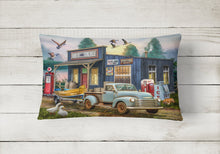 Load image into Gallery viewer, Early Bird Catches the Fish Bait Shop Canvas Fabric Decorative Pillow PTW2065PW1216