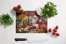 Load image into Gallery viewer, Santa's Workshop, Golden Retriever and Cats Glass Cutting Boards – Durable, Decorative Kitchen Art Large PTW2067LCB