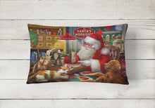 Load image into Gallery viewer, Santa's Workshop, Golden Retriever and Cats Canvas Fabric Decorative Pillow PTW2067PW1216
