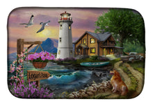 Load image into Gallery viewer, Logan's Pointe Lighthouse Golden Retriever Dish Drying Mat – Absorbent, Artistic Kitchen Essentials PTW2070DDM